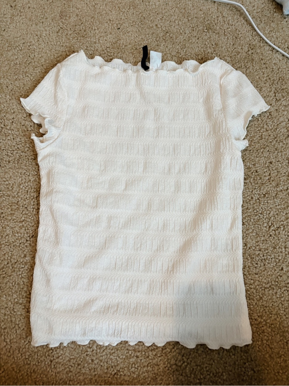 Divided Cream Short Sleeve Textured Tee
